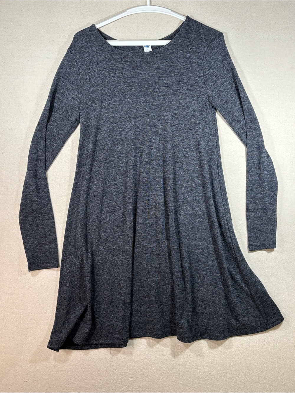 Old Navy Charcoal Crewneck Long-Sleeve Swing Dress